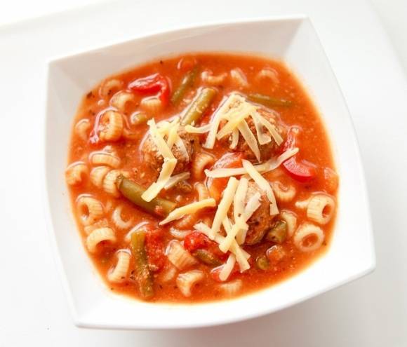 Итальянский суп с фрикадельками и макаронами