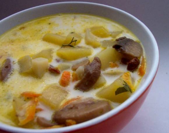 Картофельный суп с грибами по-чешски к посту