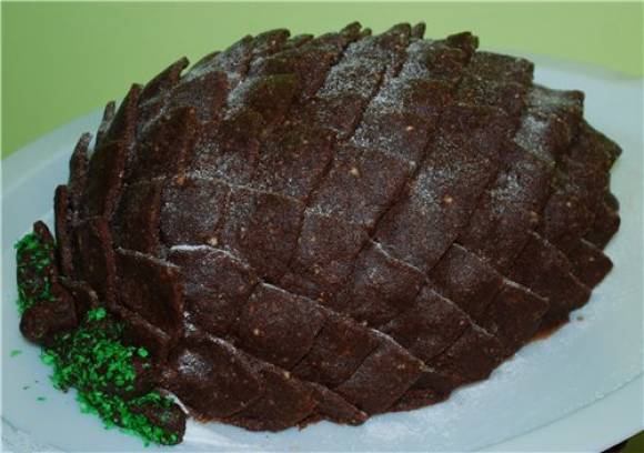 Новогодний торт миндально-шоколадный «Сосновая шишка»