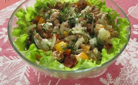 Овощной салат «Постный» с тунцом