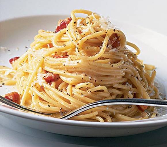Паста карбонара к спагетти