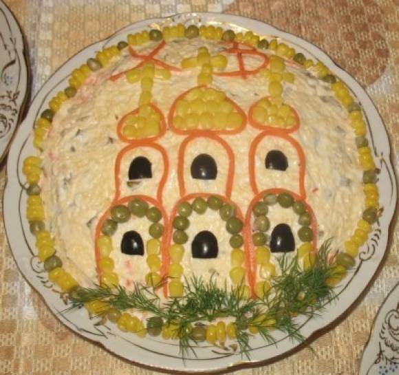 Пасхальный салат «Церковные купола»