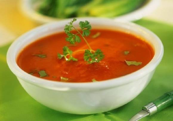 Постный томатный суп с тыквой
