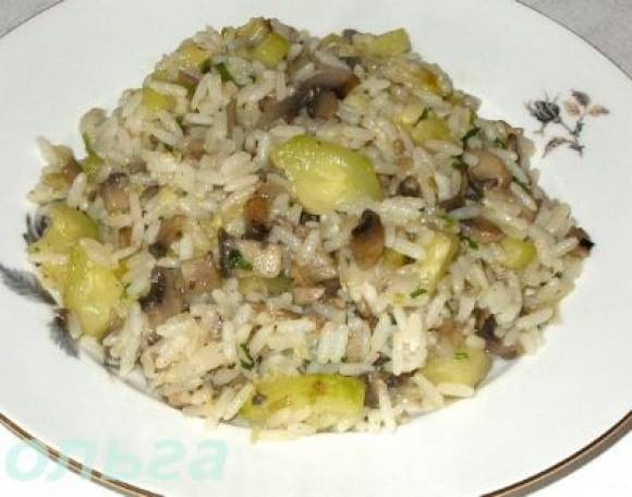 Рис с кабачками и шампиньонами «Постный»