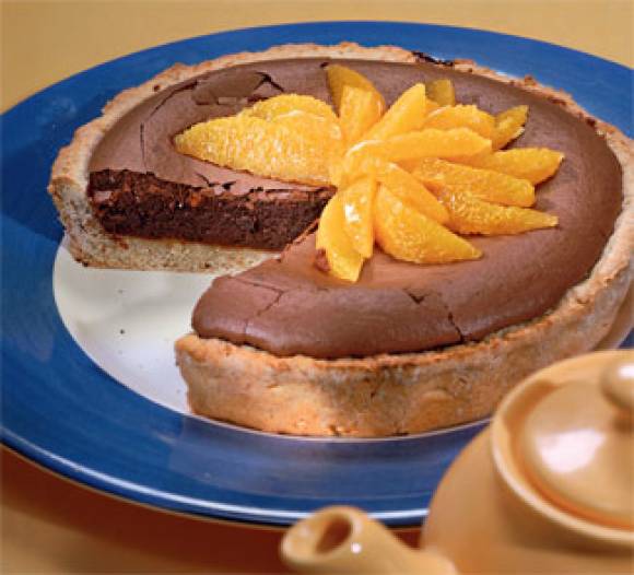 Шоколадный новогодний пирог с апельсином