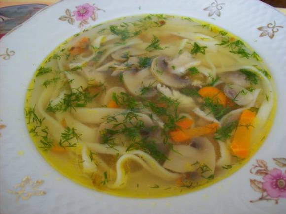 Вермишелевый суп с грибами к посту