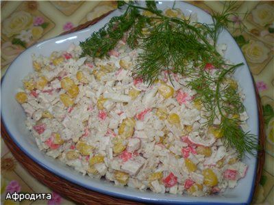 Крабовый салат без риса рецепт