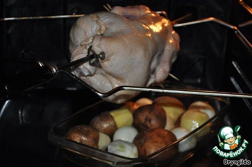  курица гриль на вертеле в духовке рецепт