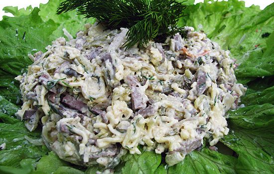  салат с маринованными шампиньонами рецепт