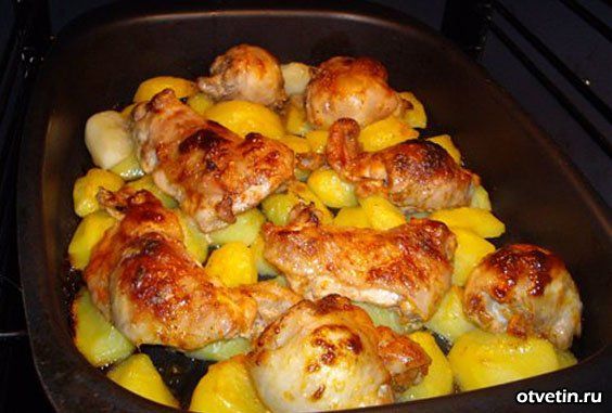  крылышки куриные с картошкой в духовке