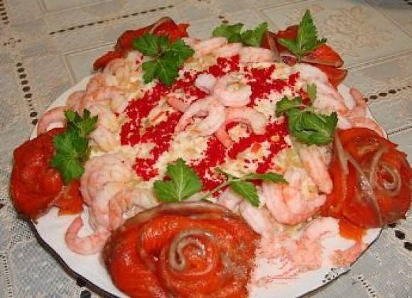 Новогодний салат «Морские розы»