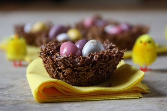 Пасхальные гнезда из шоколада