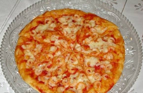 Пицца с креветками и чесночным маслом к 8-му марта
