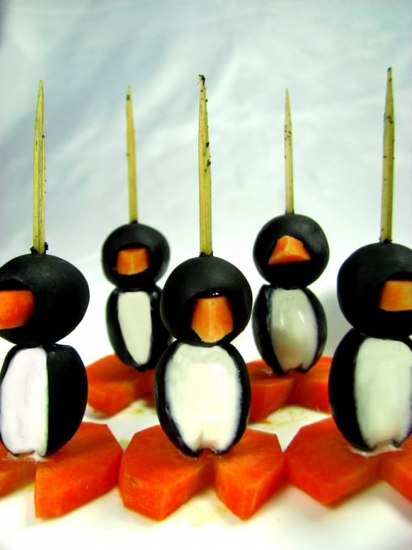 Рецепты канапе - Пингвины