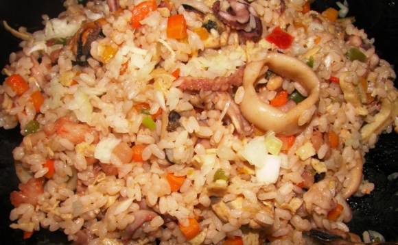Рис с морепродуктами к посту