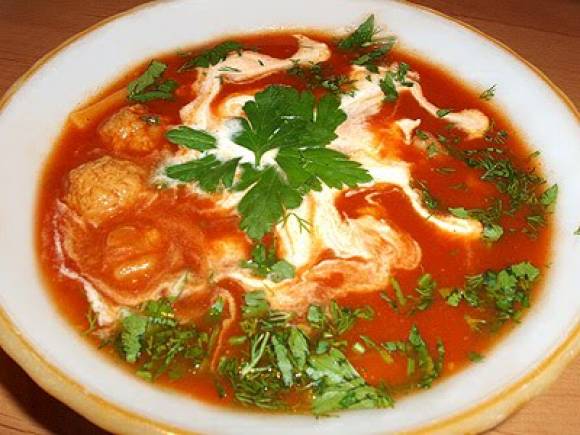 Томатный суп по-польски с рисом